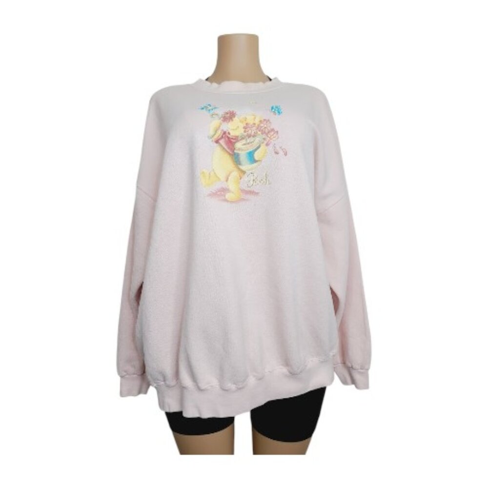 Disney Women's Pink Vintage Honey Poos‎ Crew Neck Pullover Sweatshirt Size 3X